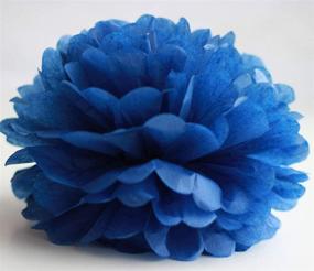 img 2 attached to 🎉 HappyField Boys Birthday Party Decorations: Navy & Silver Tissue Pom Poms for Graduation, Wedding & Baby Shower