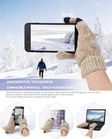 img 2 attached to ❄️ Winter Knit Warm Hat Beanie + Long Scarf + Touch Screen Gloves Set for Women Men - Fashionable Skull Cap Neck Scarves