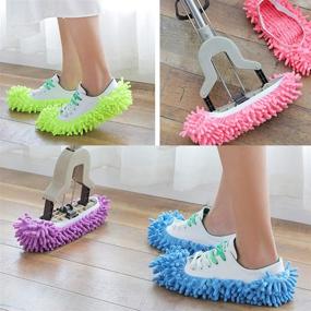 img 2 attached to 🧦 Acronde 5Pairs Multi Function Duster Mop Slippers: A Convenient Solution for Effortless Floor Cleaning in Bathroom, Office, Kitchen, House