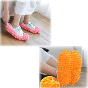 img 1 attached to 🧦 Acronde 5Pairs Multi Function Duster Mop Slippers: A Convenient Solution for Effortless Floor Cleaning in Bathroom, Office, Kitchen, House