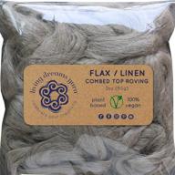 🌾 organic flax fiber: ideal for spinning, blending, and fiber arts. unbleached vegan combed top. logo