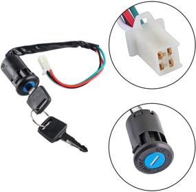 img 3 attached to 🔑 High-Quality Poweka 4-Wire Ignition Switch with Key for Chinese ATVs, Dirt Bikes, Go Karts, Scooters, Quad 4 Wheelers, and Pit Bikes - 50cc, 70cc, 90cc, 110cc, 150cc, 200cc, 250cc Models