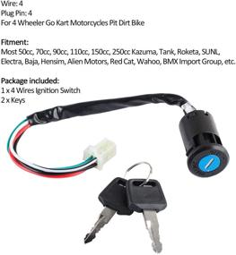 img 2 attached to 🔑 High-Quality Poweka 4-Wire Ignition Switch with Key for Chinese ATVs, Dirt Bikes, Go Karts, Scooters, Quad 4 Wheelers, and Pit Bikes - 50cc, 70cc, 90cc, 110cc, 150cc, 200cc, 250cc Models