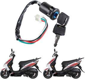 img 1 attached to 🔑 High-Quality Poweka 4-Wire Ignition Switch with Key for Chinese ATVs, Dirt Bikes, Go Karts, Scooters, Quad 4 Wheelers, and Pit Bikes - 50cc, 70cc, 90cc, 110cc, 150cc, 200cc, 250cc Models