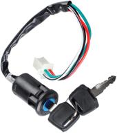 🔑 high-quality poweka 4-wire ignition switch with key for chinese atvs, dirt bikes, go karts, scooters, quad 4 wheelers, and pit bikes - 50cc, 70cc, 90cc, 110cc, 150cc, 200cc, 250cc models logo