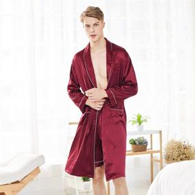 img 2 attached to COSOSA Printed Kimono Bathrobe Sleepwear for Men in Sleep & Lounge
