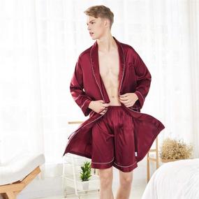img 3 attached to COSOSA Printed Kimono Bathrobe Sleepwear for Men in Sleep & Lounge