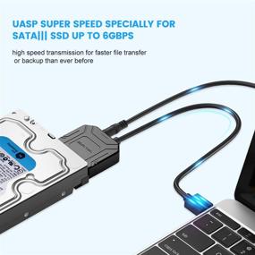 img 3 attached to 🔌 DGZOMYTEK Кабель-адаптер SATA на USB 3.0 для SSD/HDD 3.5/2.5 дюйма - конвертер SATA III с адаптером питания 12V.