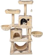 🐱 kitten cat tree tower with plush platform bed & scratching posts - interactive cat activity tree logo