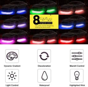 img 3 attached to 🚗 YI-SHANEY Car Underglow Neon Accent Strip Light Kit - 8 Color Music Sync Atmosphere Decoration with Sound Activation, Wireless Remote Control - Set of 4PCS Car Underbody LED Lights (60-90cm)