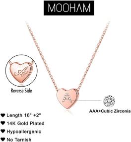 img 3 attached to 💎 Stylish M MOOHAM Initial Heart Pendant Necklace: Dainty Cubic Zirconia Jewelry for Girls and Women, Perfect Gift Idea