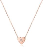 💎 stylish m mooham initial heart pendant necklace: dainty cubic zirconia jewelry for girls and women, perfect gift idea logo