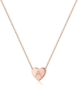 img 4 attached to 💎 Stylish M MOOHAM Initial Heart Pendant Necklace: Dainty Cubic Zirconia Jewelry for Girls and Women, Perfect Gift Idea