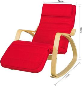 img 3 attached to Haotian FST16-R: Enhance Your Comfort with the 🪑 Relax Rocking Chair and Foot Rest Design in Red