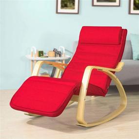 img 4 attached to Haotian FST16-R: Enhance Your Comfort with the 🪑 Relax Rocking Chair and Foot Rest Design in Red