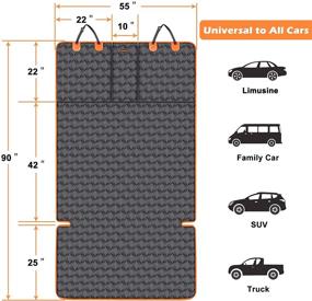 img 2 attached to 🐾 MIXJOY Cargo Liner for Dogs: SUV Fold Down Seat Dog Mat with Bumper Flap Protector - Universal Fit (90" x 55")