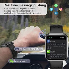 img 1 attached to ⌚ ISZPLUSH Smart Watch: Fitness Tracker with 1.7" Touch Screen, IP68 Waterproof, for Android and iOS (Black)