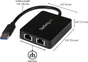 img 3 attached to 🔌 StarTech.com USB 3.0 to Dual Port Gigabit Ethernet Adapter with USB Port - 10/100/1000 Mbps - USB Gigabit LAN Network NIC Adapter (USB32000SPT)