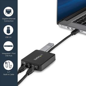 img 2 attached to 🔌 StarTech.com USB 3.0 to Dual Port Gigabit Ethernet Adapter with USB Port - 10/100/1000 Mbps - USB Gigabit LAN Network NIC Adapter (USB32000SPT)