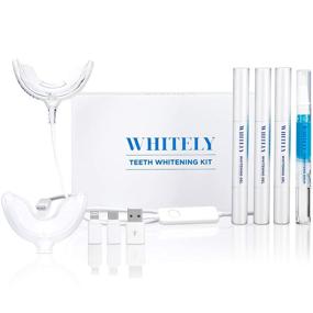 img 4 attached to 🦷 WHITELY All-in-One At-Home Teeth Whitening Kit: No Sensitivity, Premium LED Light, Safe 35% Carbamide Peroxide, Whitening Pen (3 Pack), Desensitizing Gel (1 Pack), 30+ Uses - Hi-Smile, Whiten Effectively!
