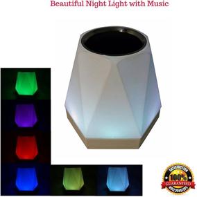 img 3 attached to Multicolor Wireless Speaker with Dimmable Atmosphere Night Light - Smart Touch 7 Colors LED Mood 🔊 Lamp and Music Player for All Smart Phones - AUX Portable with FM Radio and TF Card Support