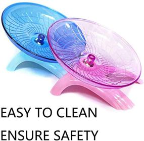 img 1 attached to 🐹 Silent and Quiet Pink Hamster Flying Saucer Exercise Wheel Toy for Gerbil, Rat, Chinchillas, Guinea Pig, Squirrel, and Small Animals