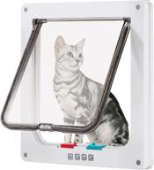 🐱 ceesc large cat door: 4 way locking, weatherproof cat flap for windows & sliding glass, fits cats & small dogs (outer size 11" x 9.8", circumference < 24.8") logo