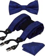 👔 gusleson paisley pre-tied suspender: adjustable men's accessories for ties, cummerbunds & pocket squares logo