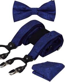img 4 attached to 👔 GUSLESON Paisley Pre-Tied Suspender: Adjustable Men's Accessories for Ties, Cummerbunds & Pocket Squares