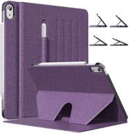 📱 moko case for ipad air 4th gen 2020 - protective cover with pencil holder [purple] logo