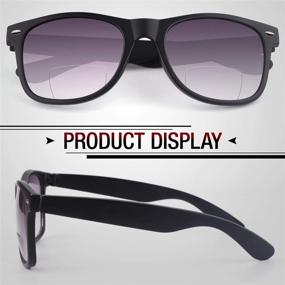 img 2 attached to 🕶️ LINVO Classic Bifocal Sunglasses with Sun Reader Reading Glasses for Men and Women, including Soft Case