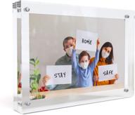 🖼️ mira-k acrylic picture frame: stylish magnetic closure, crystal clear memories, frameless lucite photo frame for tabletop décor - ideal for displaying tickets, postcards, awards (5 x 7) логотип