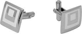 img 4 attached to Exude Class with Stephanie Imports Platinum Plated Squares Cufflinks