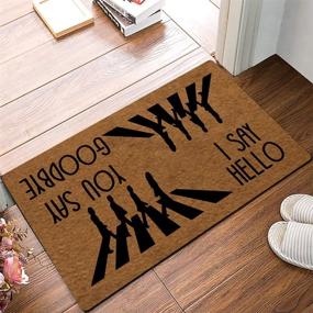 img 3 attached to 🚪 Hello Goodbye Funny Front Door Mat - Rubber Backing, Non-Slip, Low-Profile Rug for Indoor/Outdoor Use - 23.6"(W) X 15.7"(L)