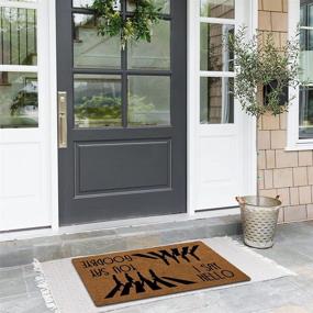 img 1 attached to 🚪 Hello Goodbye Funny Front Door Mat - Rubber Backing, Non-Slip, Low-Profile Rug for Indoor/Outdoor Use - 23.6"(W) X 15.7"(L)