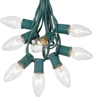enhance your holiday decor with c9 clear christmas string lights - 25 foot green wire patio and roofline outdoor light set логотип