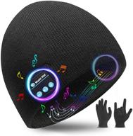 🎧 misshalo bluetooth beanie hat - bluetooth 5.0 wireless headset with 2 hd stereo speakers and mic, music winter beanie for men women dad mom teen boys girls, black - ideal christmas birthday gifts logo