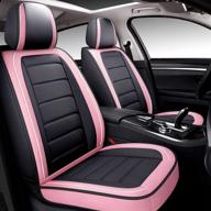 👶 premium babyblu leather car seat covers: full set for women & men | waterproof synthetic leather for cars, suvs, and pick-up trucks | universal fit set for auto interior accessories | airbag compatible | stylish pink design logo