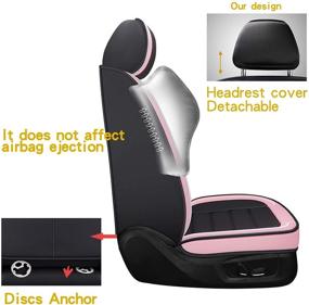 img 1 attached to 👶 Premium BABYBLU Leather Car Seat Covers: Full Set for Women & Men | Waterproof Synthetic Leather for Cars, SUVs, and Pick-up Trucks | Universal Fit Set for Auto Interior Accessories | Airbag Compatible | Stylish Pink Design