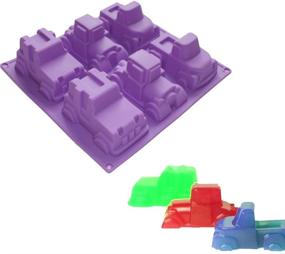 img 3 attached to 🚗 X-Haibei 3D Pickup Truck Car CP Soap Chocolate Cake Silicone Mold Pan - Create Fun 2oz Per Cell Treats!
