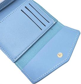 img 1 attached to Stylish & Compact Women's Three-Fold Clutch Wallet: PU Leather Card Holder & Coin Purse Organizer