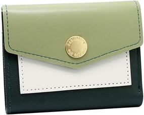 img 4 attached to Stylish & Compact Women's Three-Fold Clutch Wallet: PU Leather Card Holder & Coin Purse Organizer