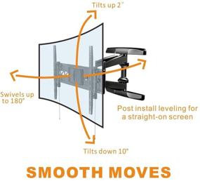 img 3 attached to 📺 Loctek Кронштейн для телевизора с изогнутым экраном 18.8" с возможностью удлиннения для телевизоров от 32 до 70 дюймов с VESA шаблоном до 600 x 400мм - Артикулирующейся стрелкой, поворотом и наклоном, подходит для изогнутых и плоских панелей, насчитывает 16-дюймовую штудию, черного цвета.