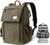 📷 zecti large canvas camera backpack bag: anti-theft design, tripod holder, laptop compartment, waterproof rain cover logo