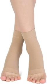 img 3 attached to 🧦 TOFLY Plantar Fasciitis Compression Socks for Women Men: 20-30mmHg Arch & Ankle Support, Foot Care Sleeves for Recovery, Pain Relief, 1 Pair Beige XL