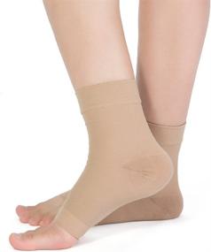 img 2 attached to 🧦 TOFLY Plantar Fasciitis Compression Socks for Women Men: 20-30mmHg Arch & Ankle Support, Foot Care Sleeves for Recovery, Pain Relief, 1 Pair Beige XL