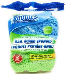 img 1 attached to Powerful Nail Guard Cleaning Sponges - Durable 2-Pack for Heavy Duty Cleaning