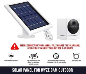 img 3 attached to Солнечная панель Wasserstein для камеры Wyze Cam Outdoor - питайте свою непрерывную видеонаблюдение с помощью зарядки 2W 5V (2 шт., белого цвета) (Wyze Cam Outdoor не включена).
