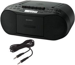 img 3 attached to 📻 Сони КД/МП3 кассетный бумбокс с АМ/ФМ радио, рекордером, разъемом для наушников и дополнительным разъемом, черный - в комплекте 6 футовый кабель Aux