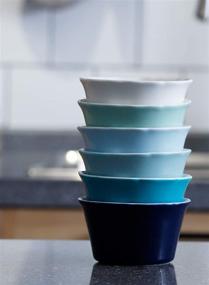 img 1 attached to 🍮 Sweese 511.003 Porcelain Souffle Dish: Set of 6, 6 Ounce Ramekins in Assorted Cool Colors - Ideal for Baking